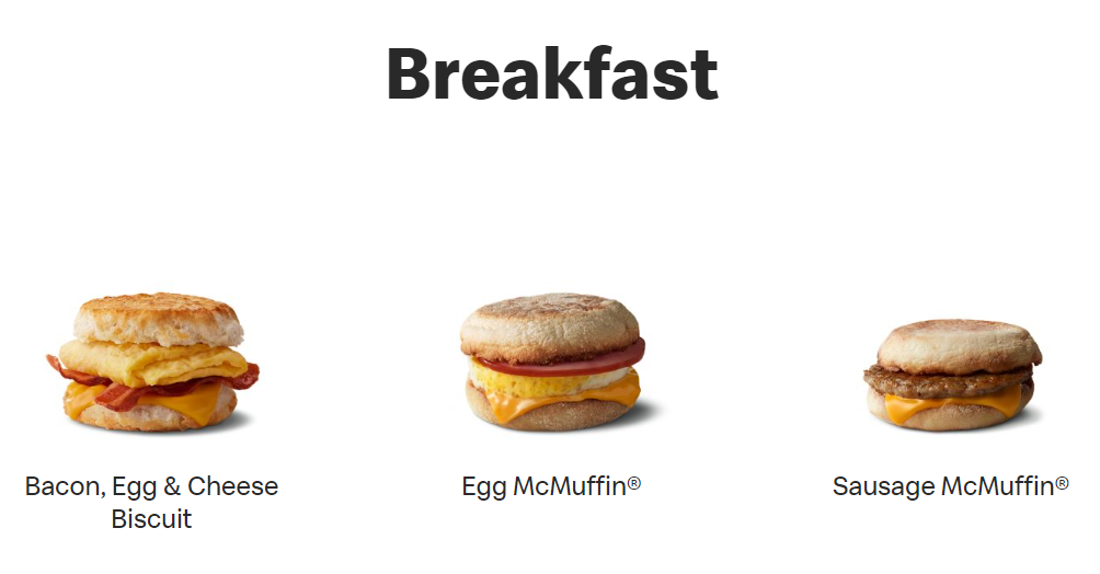 mcdonalds american breakfast menu