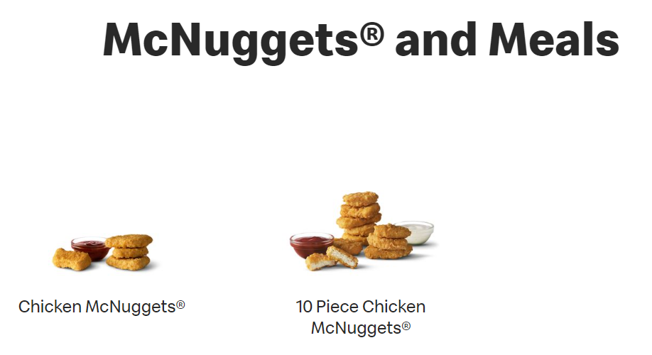 mcdonalds american mcnuggets menu